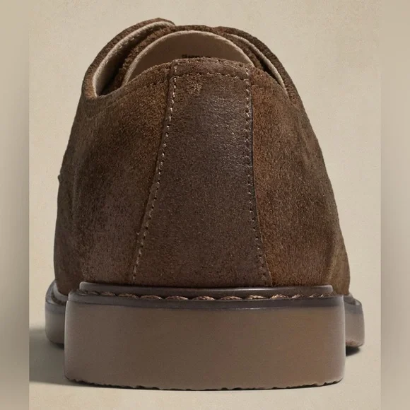Banana Republic Espresso Suede Business Casual Derby Oxford Style Leather Shoes